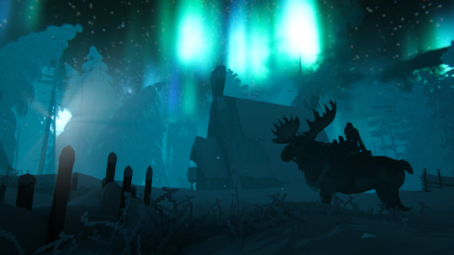 The frozen Deep North coastline in Valheim, official screenshot